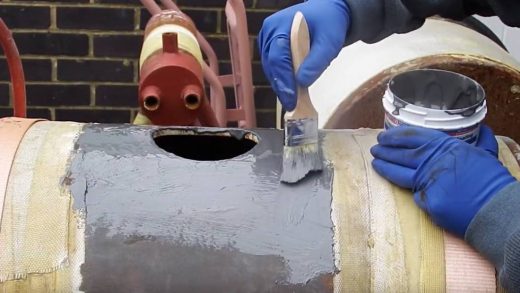 Liquid Metal Epoxy Coating used in a demonstration of how to protect metalwork against corrosion